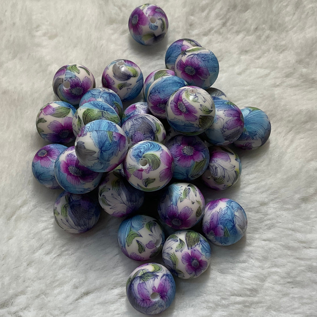 Whimsical Petals 15mm Silicone Bead