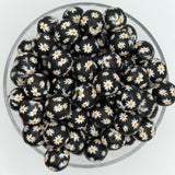 Petals After Dark 15mm Silicone Bead