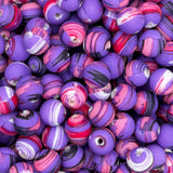 Violet Galaxy 9mm Print Silicone Bead