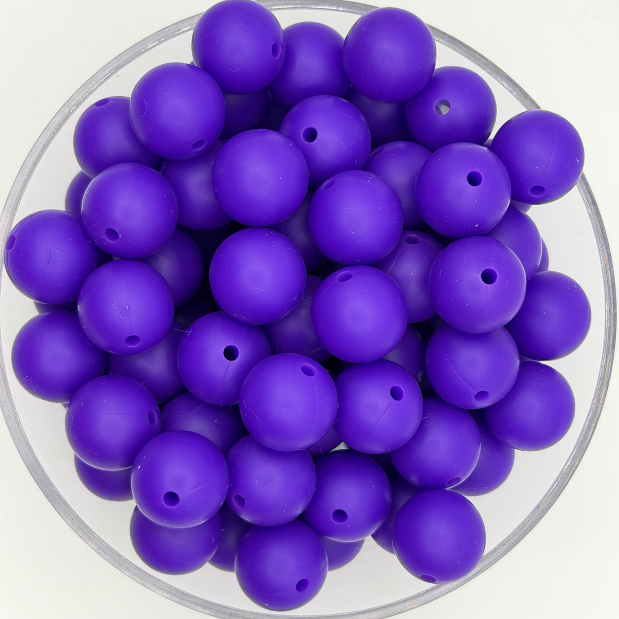 Eggplant 15mm Solid Silicone Beads