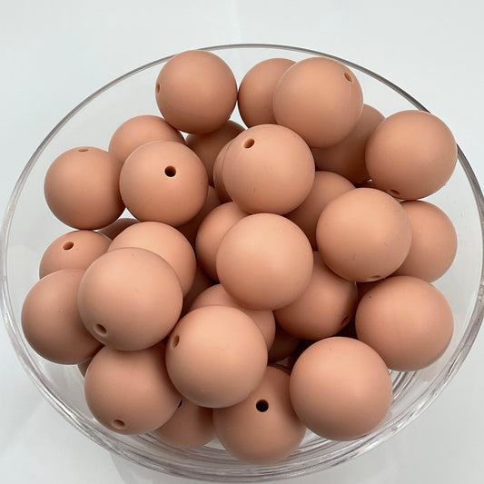 Dusty Peach 19mm Solid Silicone Bead