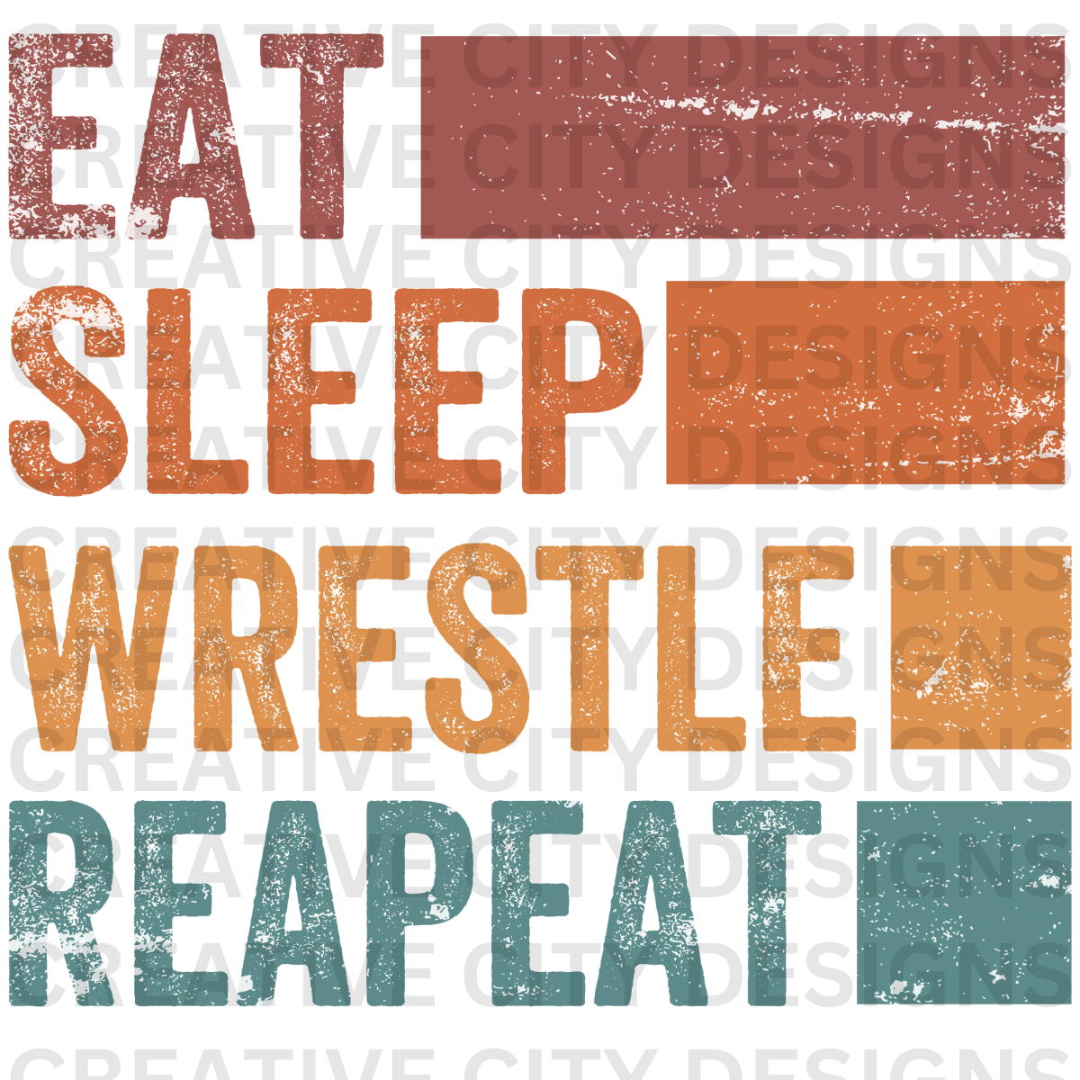 Eat Sleep Wrestle Repeat Decal