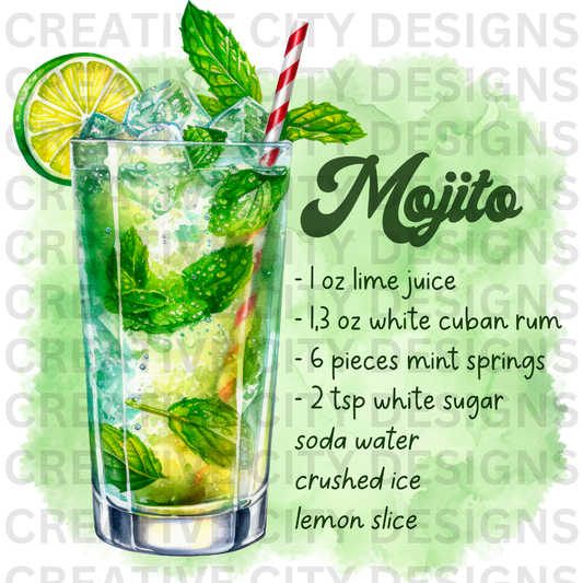 Mojito Recipe Decal