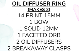 Oil Diffuser Car Charm Ring WEDNESDAY BUNDLE #4