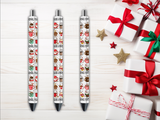 Santa Please Bring Coffee Pen Wrap