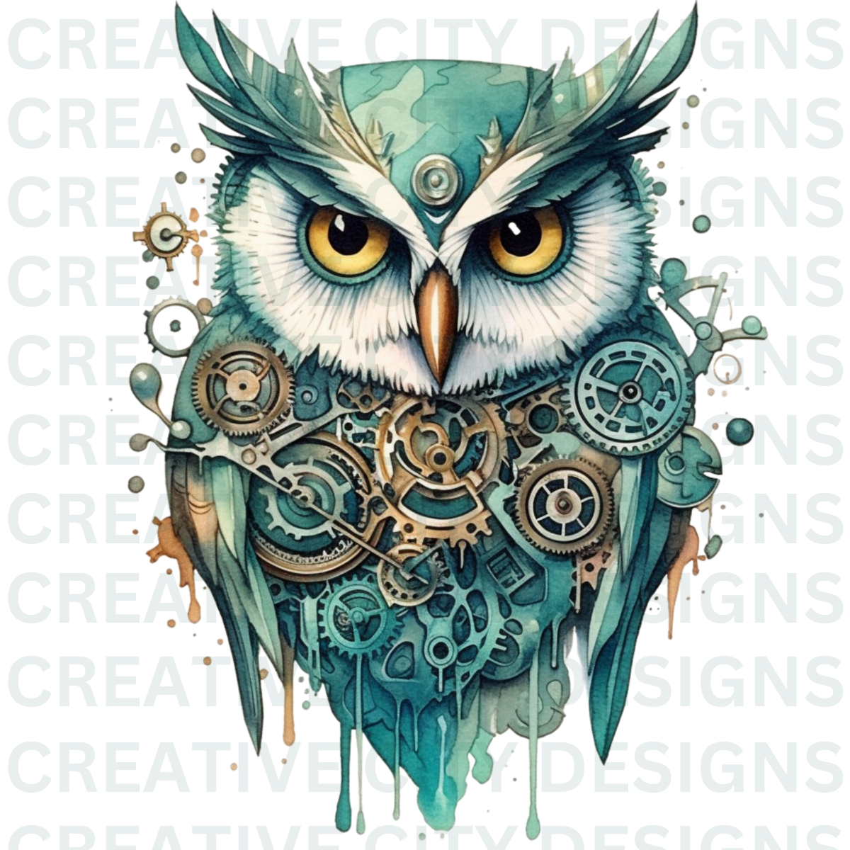 Steampunk Owl Decal