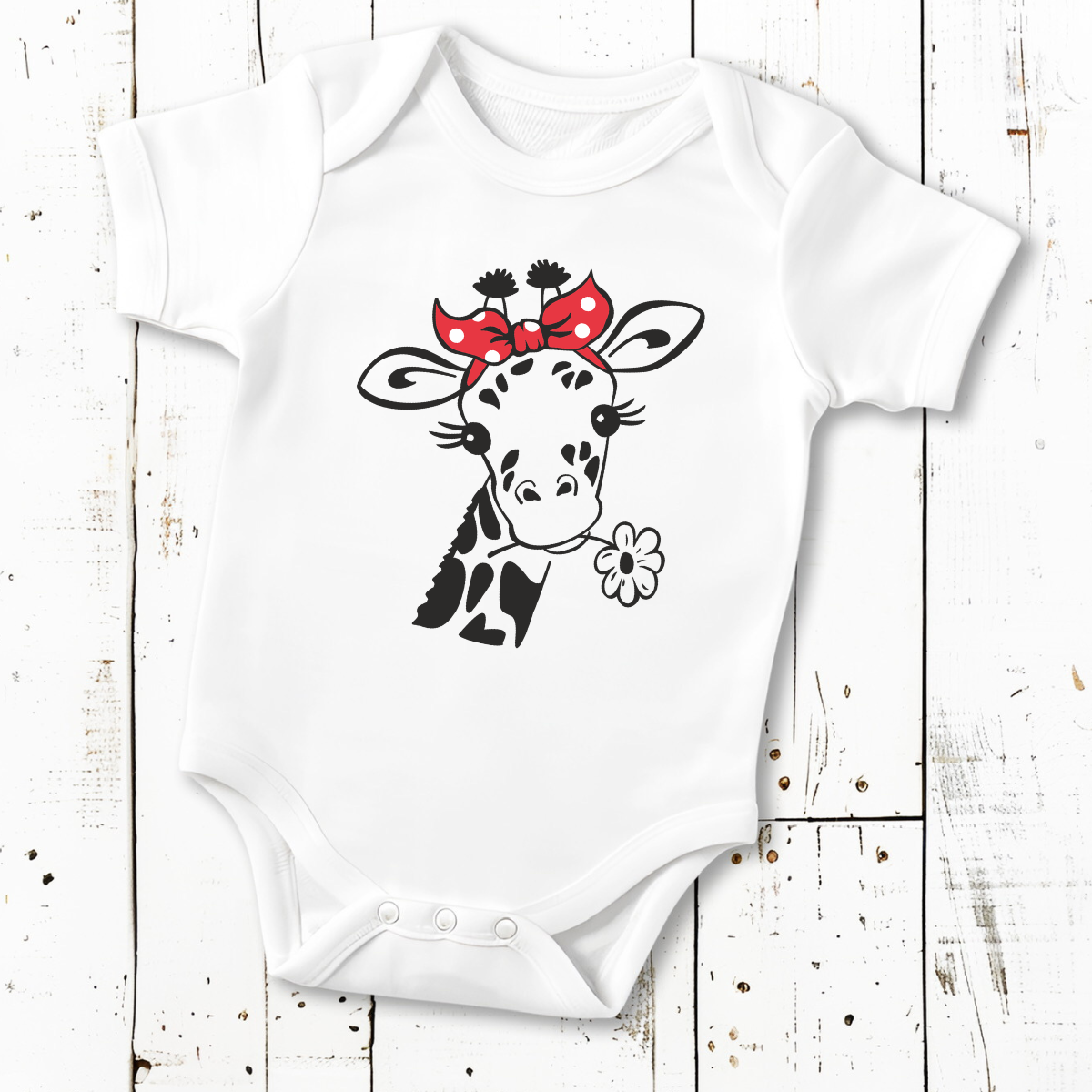 Giraffe with Flower - DTF Transfer Print