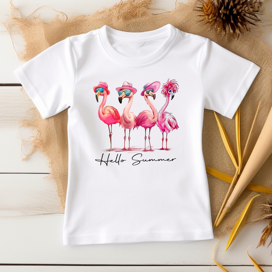 Flamingo Hello Summer -DTF Transfer Print