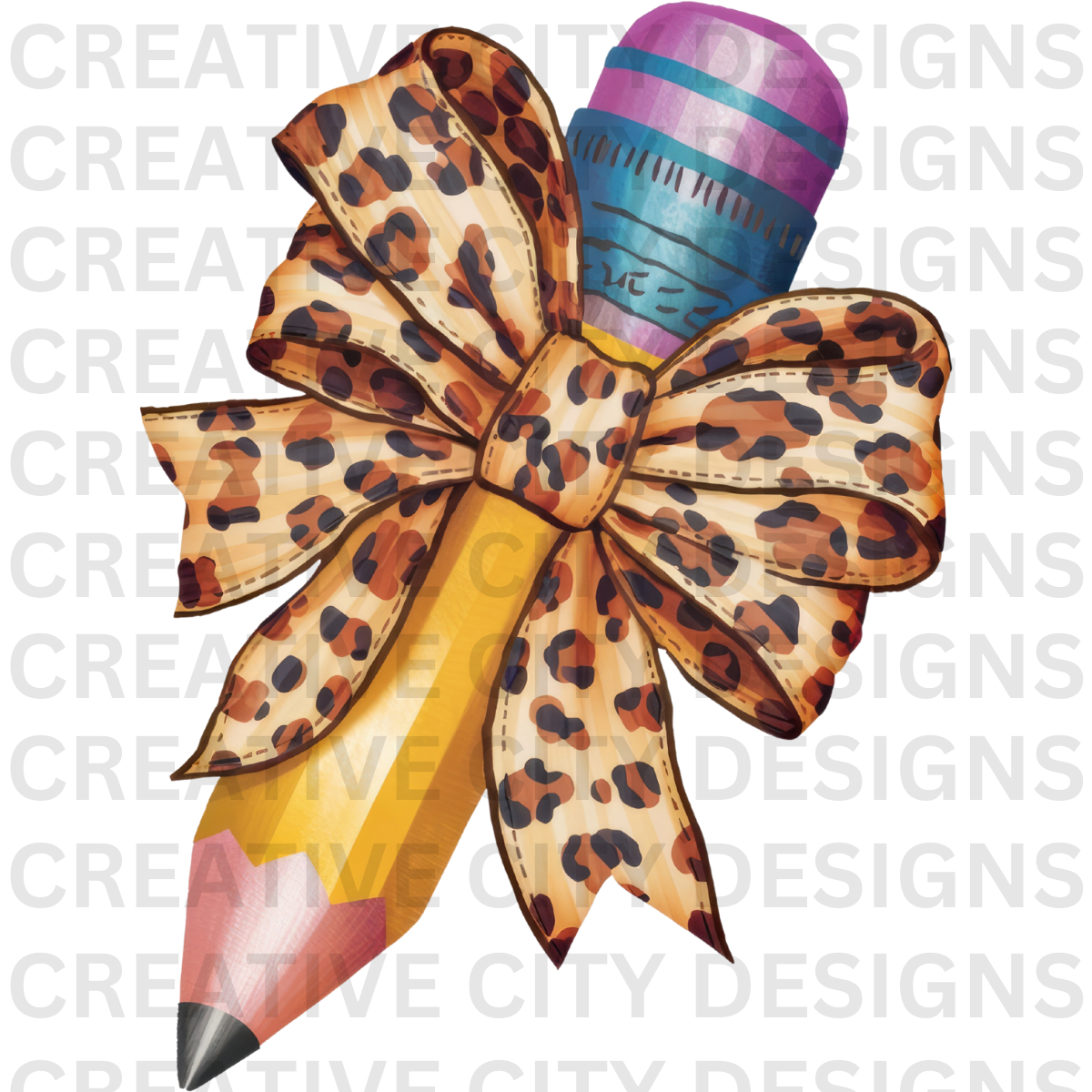 Pencil with Bow Decals