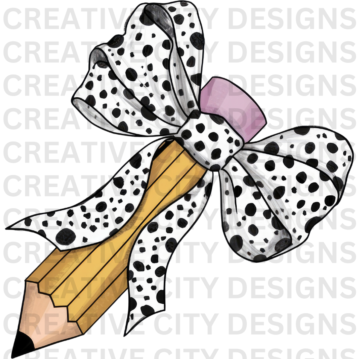 Pencil with Bow Decals