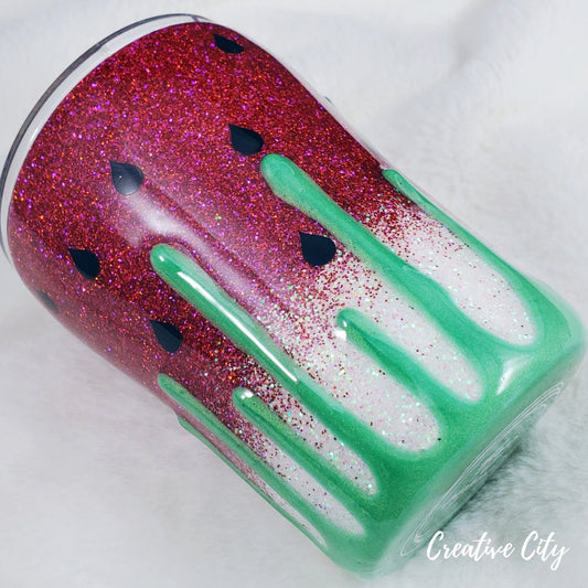 Glitter Watermelon 10oz tumbler