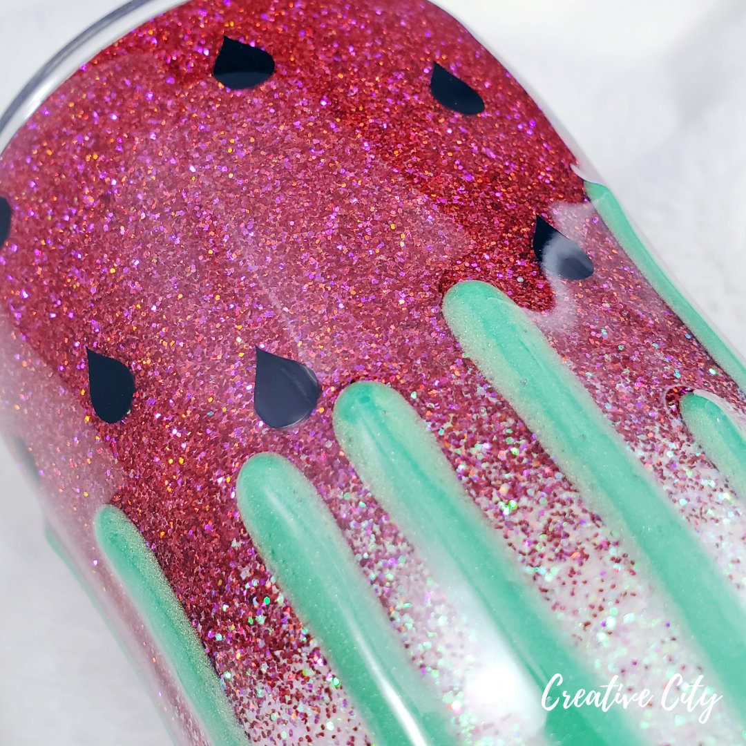 Glitter Watermelon 10oz tumbler