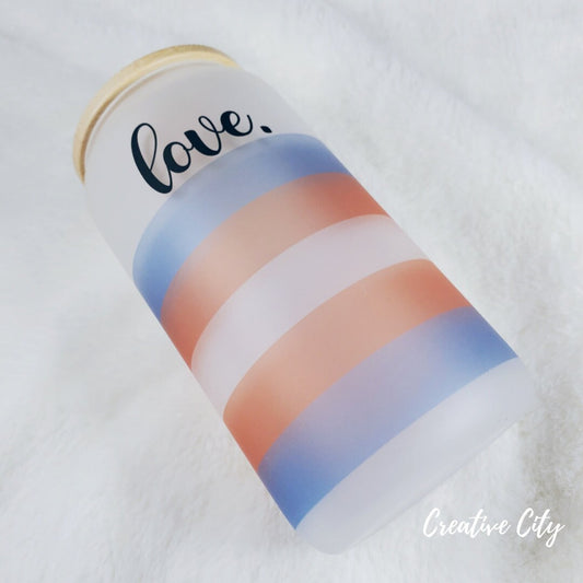 Love: 16oz frosted glass sublimated tumbler