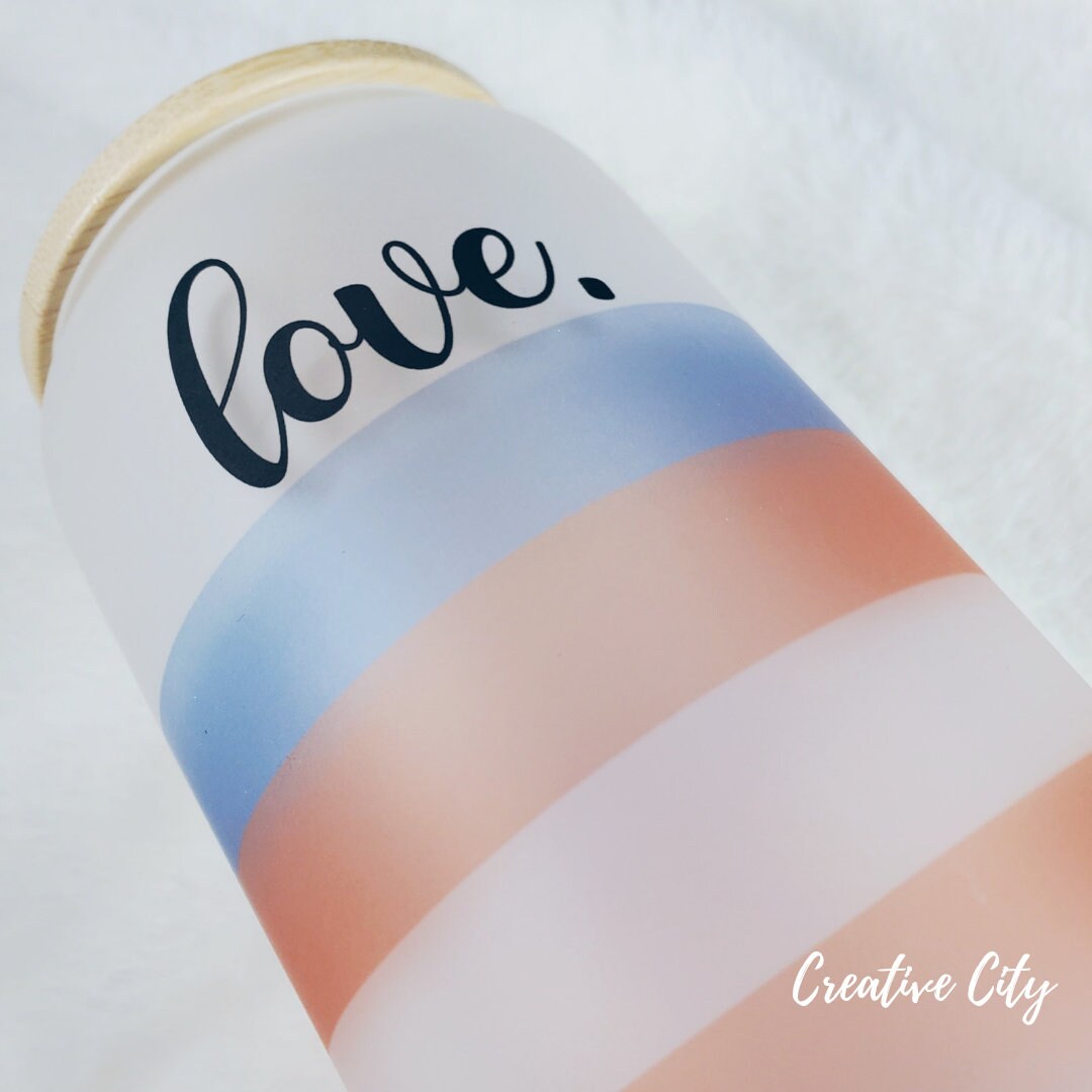 Love: 16oz frosted glass sublimated tumbler