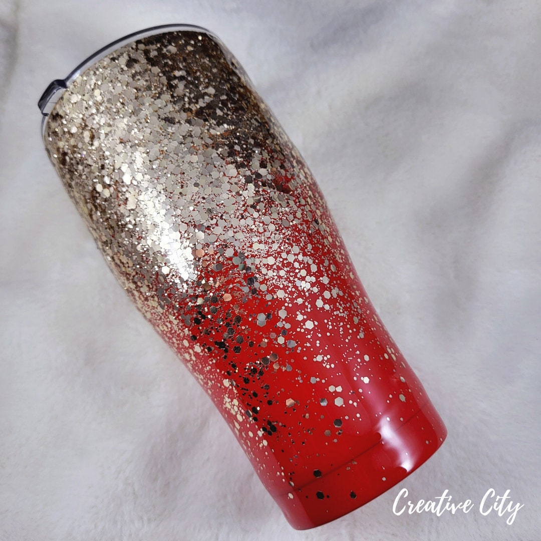 Red and gold holiday 30oz tumbler