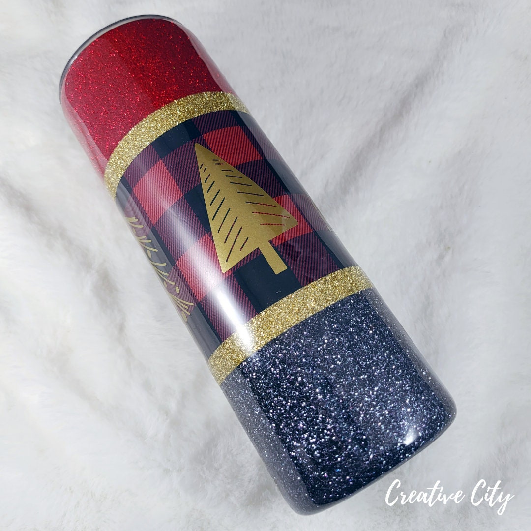 Christmas Trees 20oz glitter epoxy tumbler