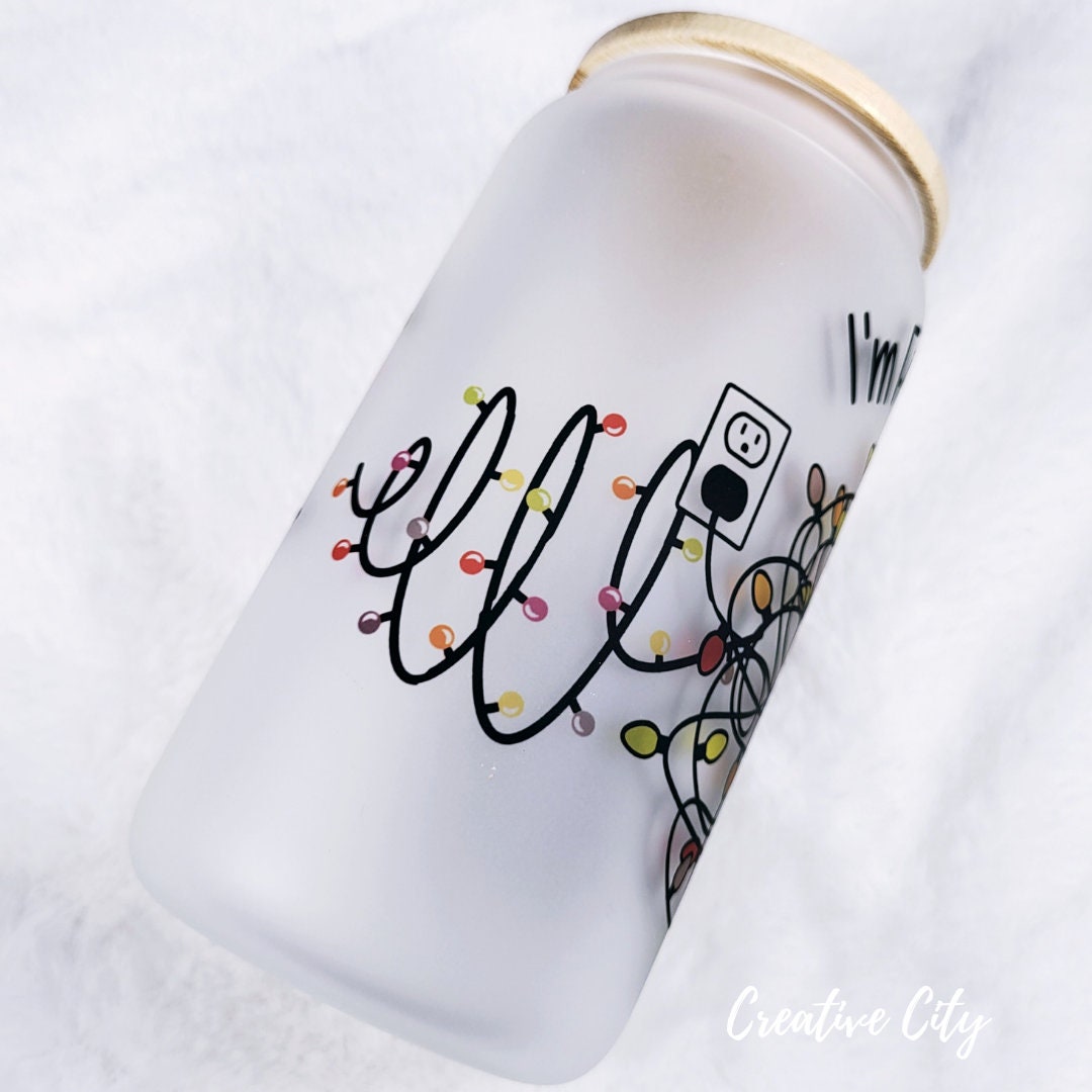 I'm Fine. Everything's Fine: 16oz frosted glass sublimated tumbler