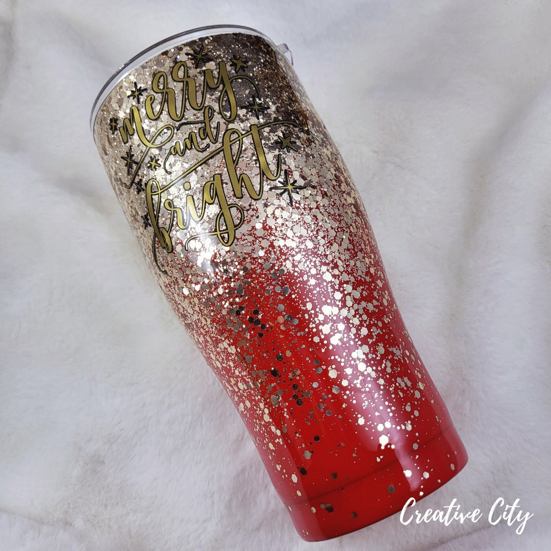 Red and gold holiday 30oz tumbler