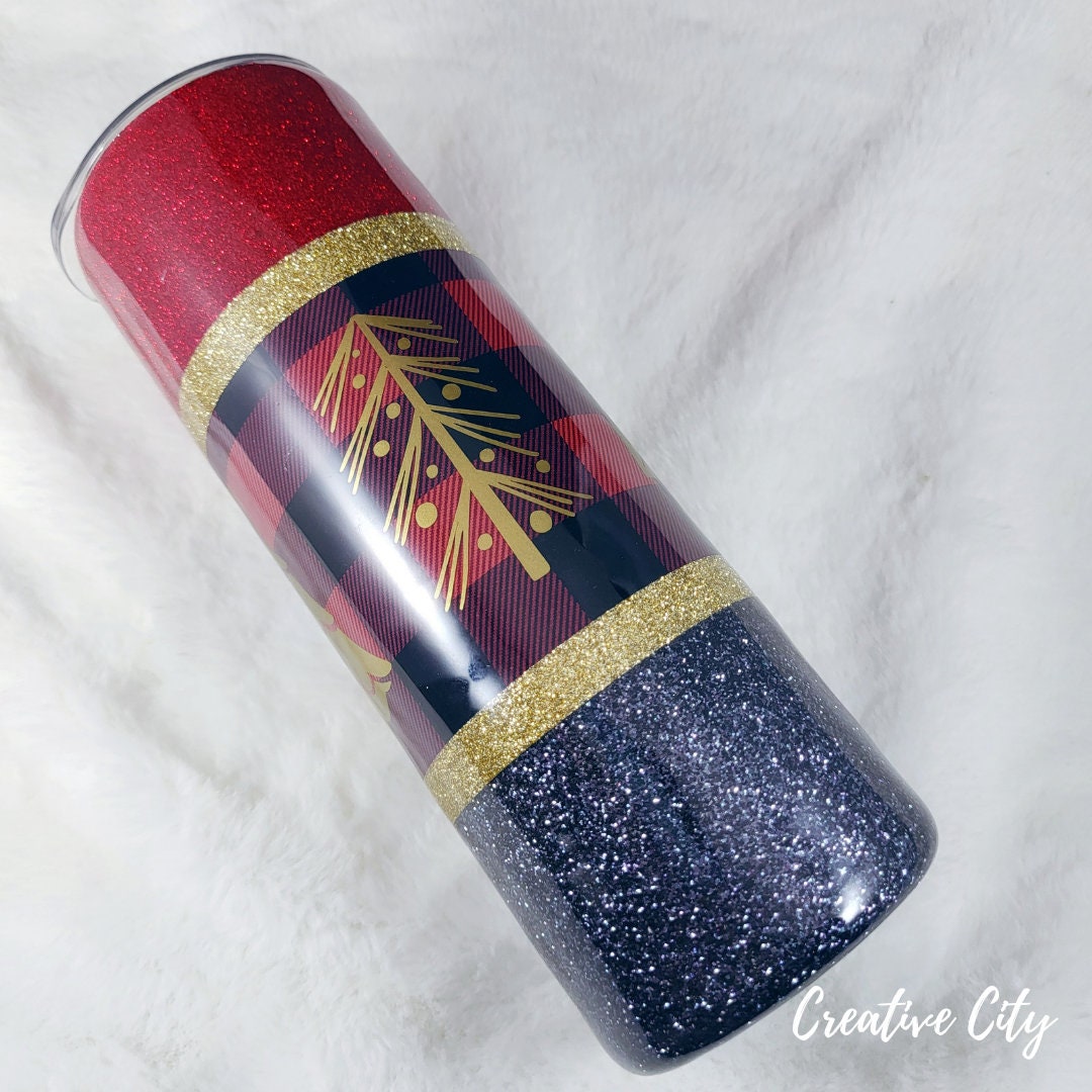 Christmas Trees 20oz glitter epoxy tumbler