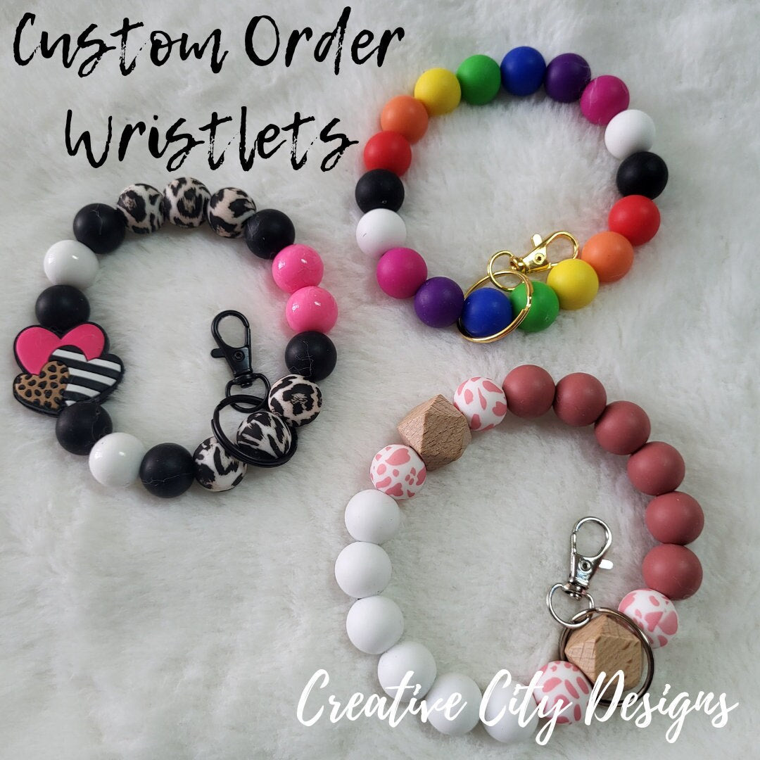 Custom Silicone Bead Wristlet Key Chains - Live Creation Event!