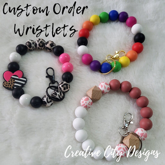 Custom Silicone Bead Wristlet Key Chains - Live Creation Event!