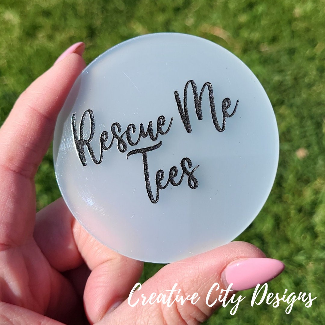 Custom Engraved Business Name Disc | Personalized Logo Watermark | Nail Artist Display Prop | Acrylic Round Sign