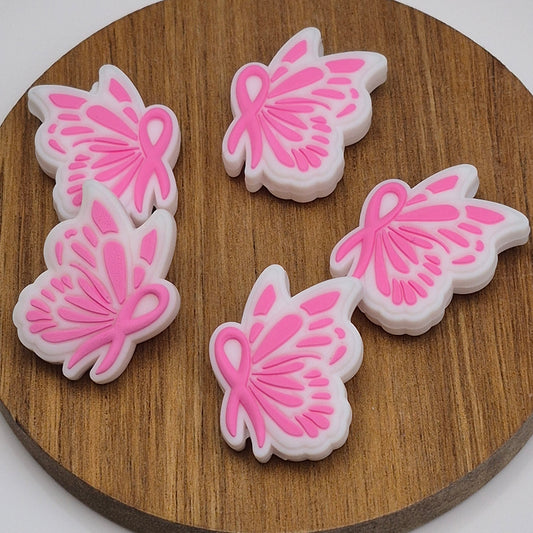 Pink Awareness Ribbon Butterfly - Focal