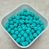 Teal 9mm Solid Silicone Beads