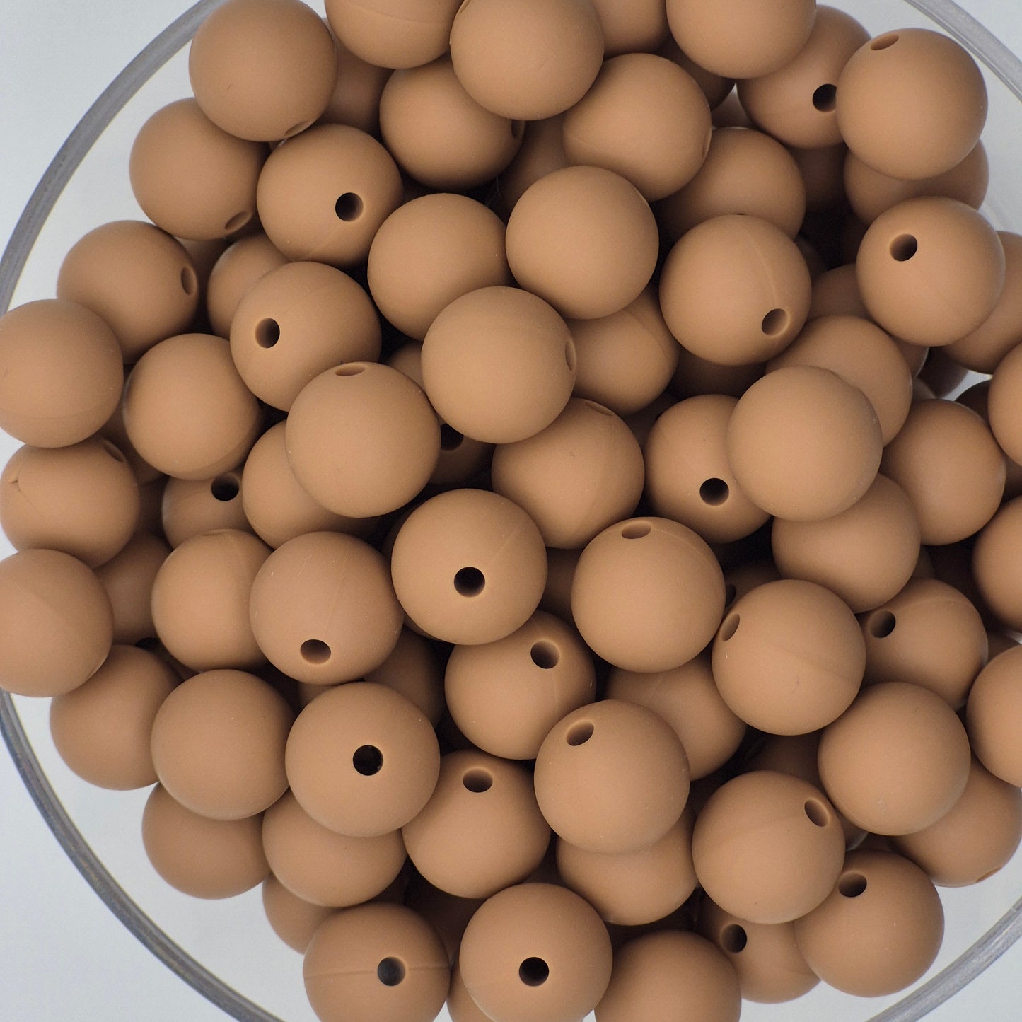 Cafe con Leche 12mm Solid Silicone Beads