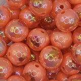 Dark Peach Heart Opal 16mm Solid ACRYLIC Beads