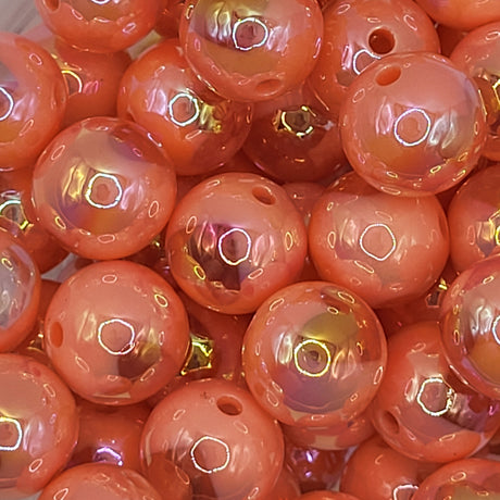 Dark Peach Heart Opal 16mm Solid ACRYLIC Beads