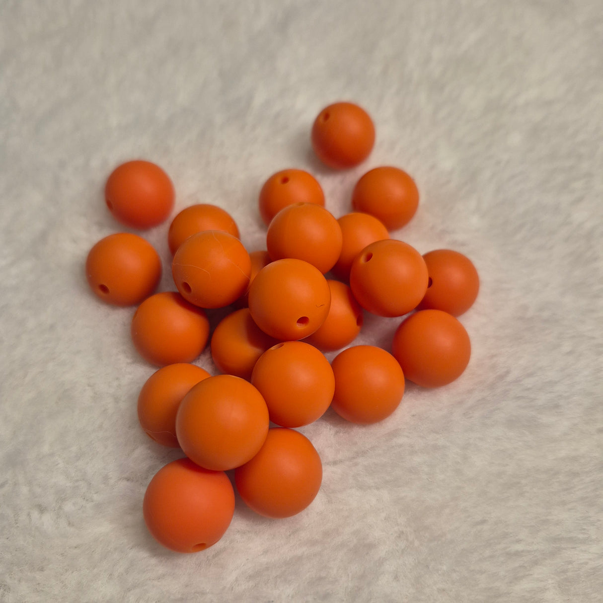 Dark Orange 15mm Solid Silicone Beads