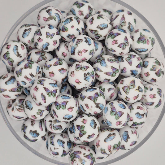 Butterfly Kisses 15mm Silicone Bead