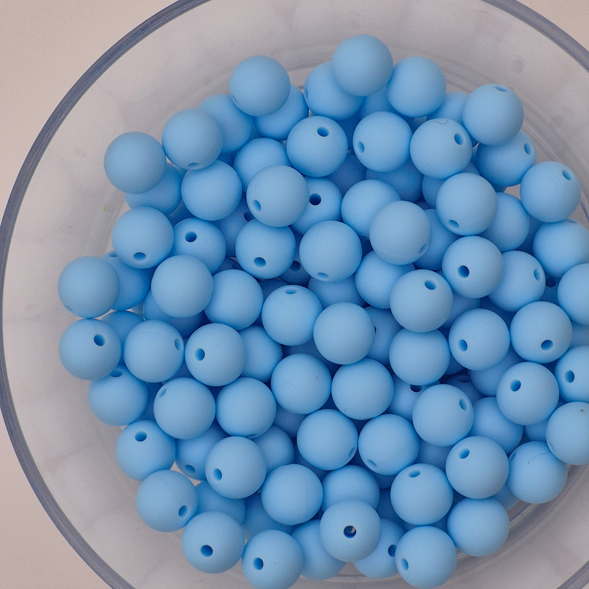 Baby Blue 9mm Solid Silicone Beads