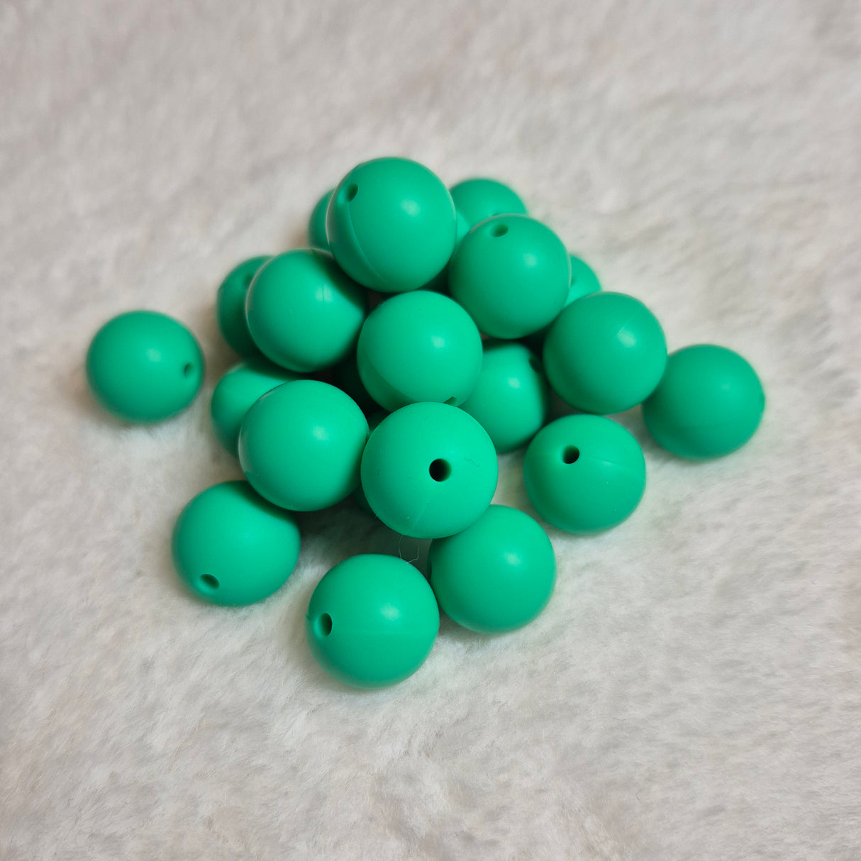 Bright Green 15mm Solid Silicone Bead