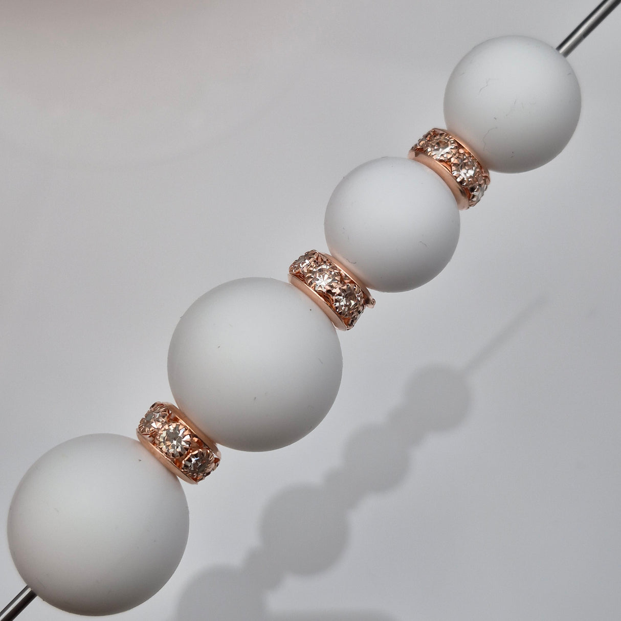 Rose Gold Wide Hole Metal Spacers 10mm