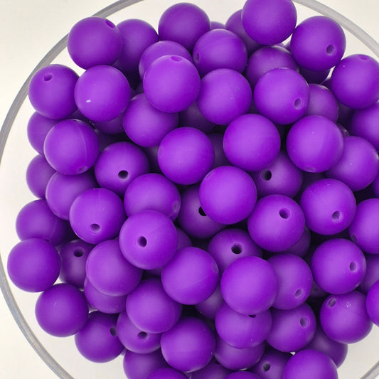 Eggplant 12mm Solid Silicone Beads