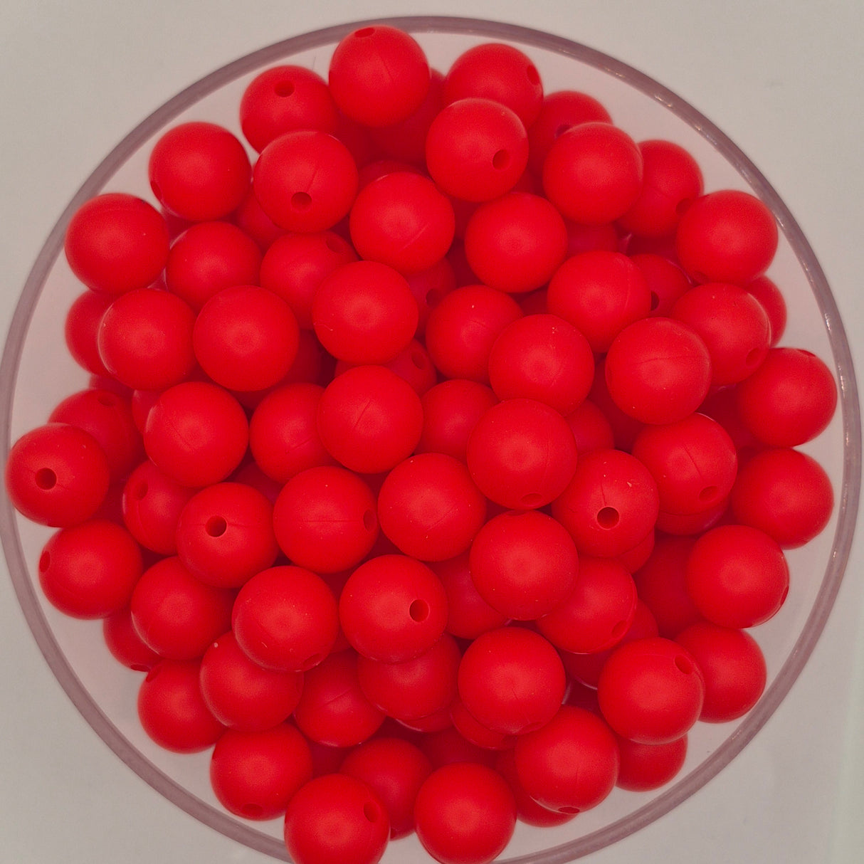 Scarlet 12mm Solid Silicone Beads