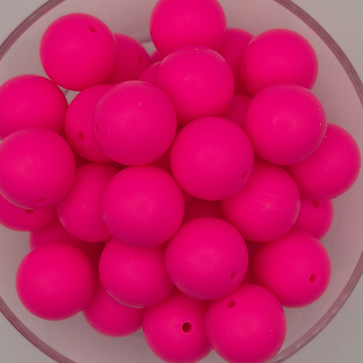 Electric Flamingo 19mm Solid Silicone Beads
