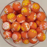 Groovy Daisies 19mm Print Silicone Bead