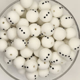 Snowman Set (2 beads) 15mm Silicone Beads