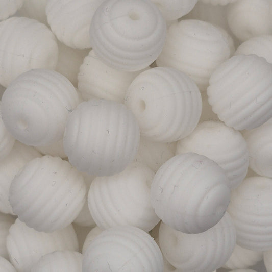White Honeycomb 15mm Silicone Bead