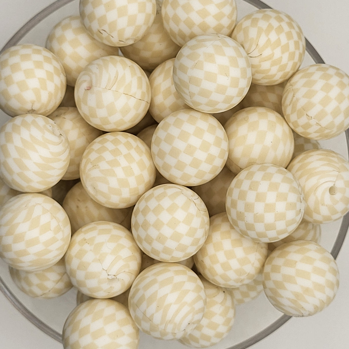 Check Me Out Milk 19mm Print Silicone Bead