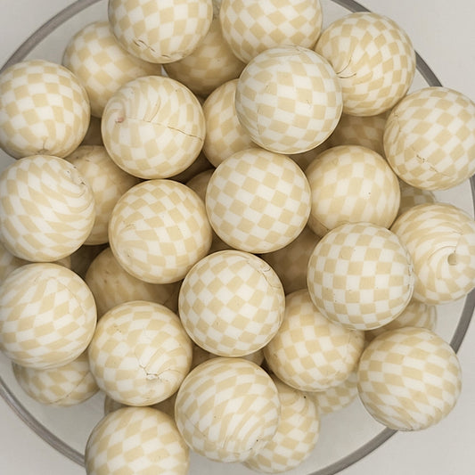 Check Me Out Milk 19mm Print Silicone Bead
