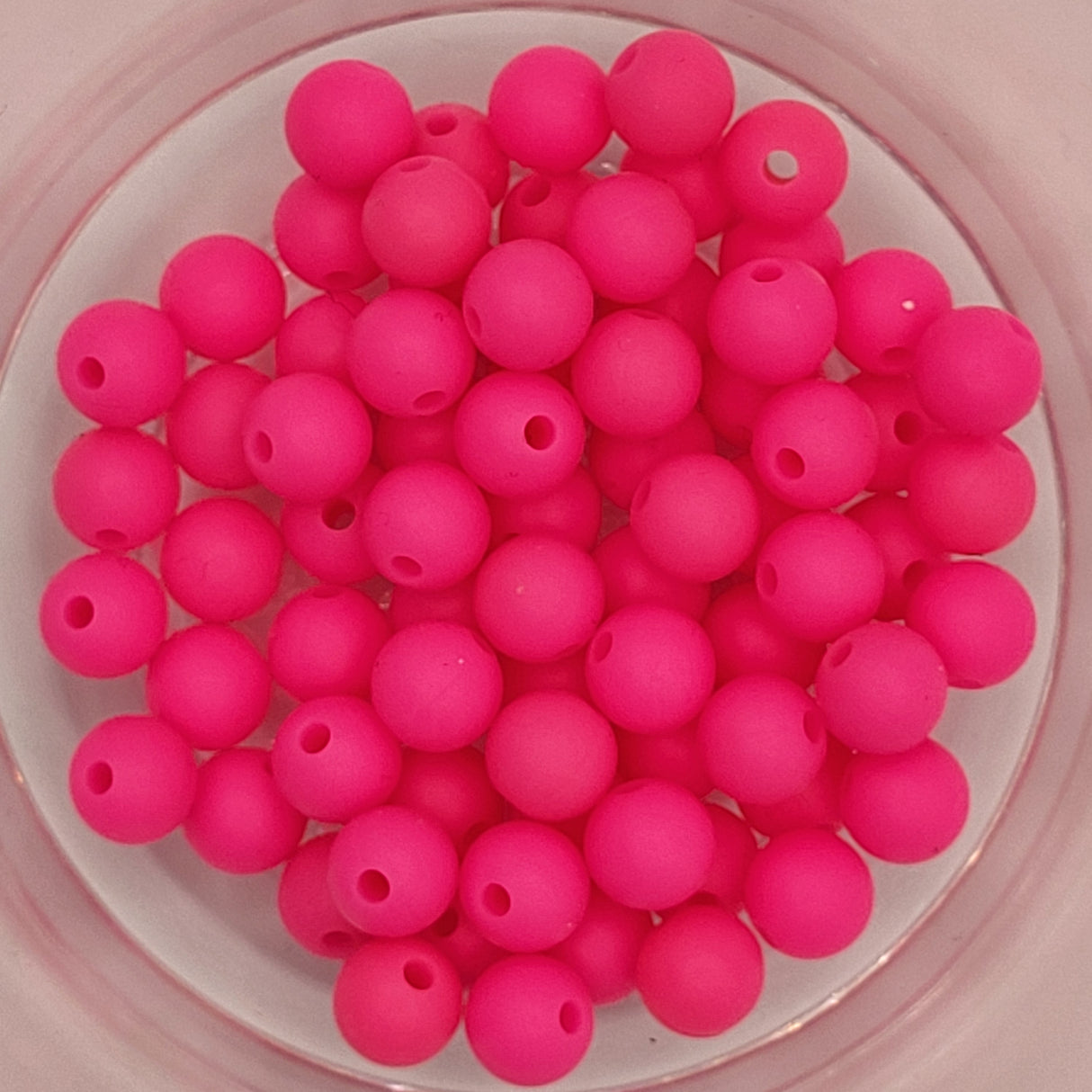 Electric Flamingo 9mm Solid Silicone Beads