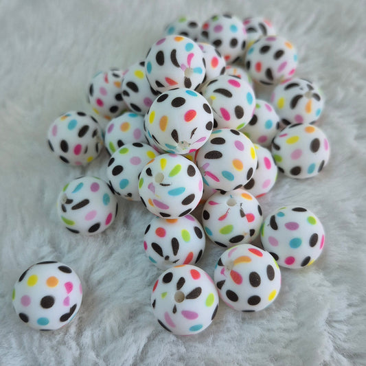 Dot Dot Dot 15mm Silicone Bead