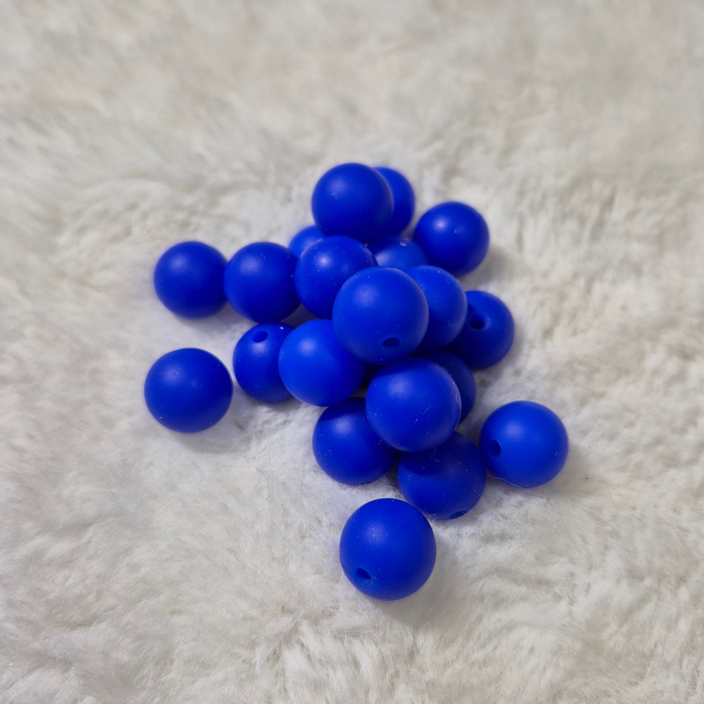 Royal Blue 12mm Solid Silicone Beads