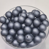 Hematite Metallic 15mm Silicone Beads