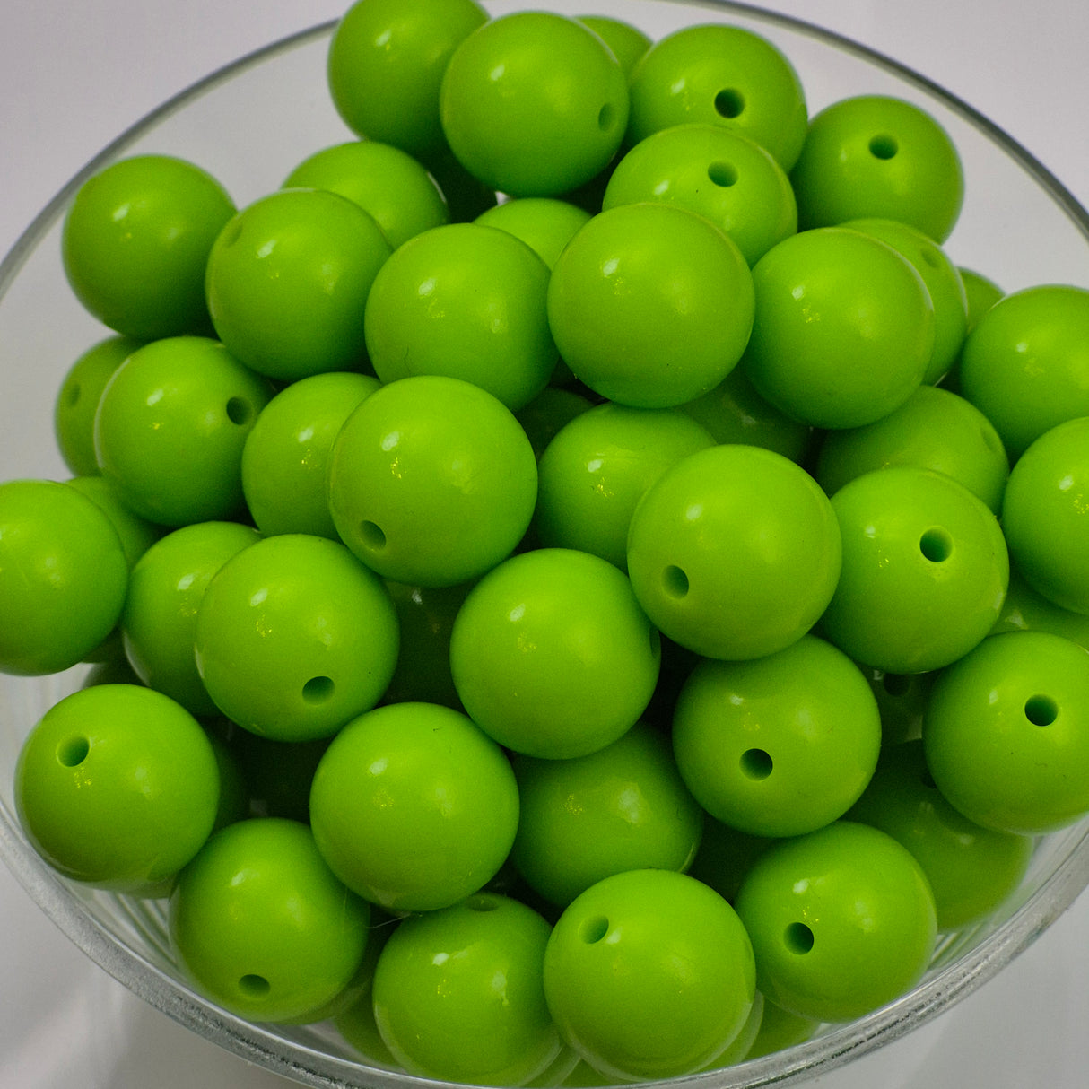 Lime Green Liquid 15mm Solid Silicone Beads