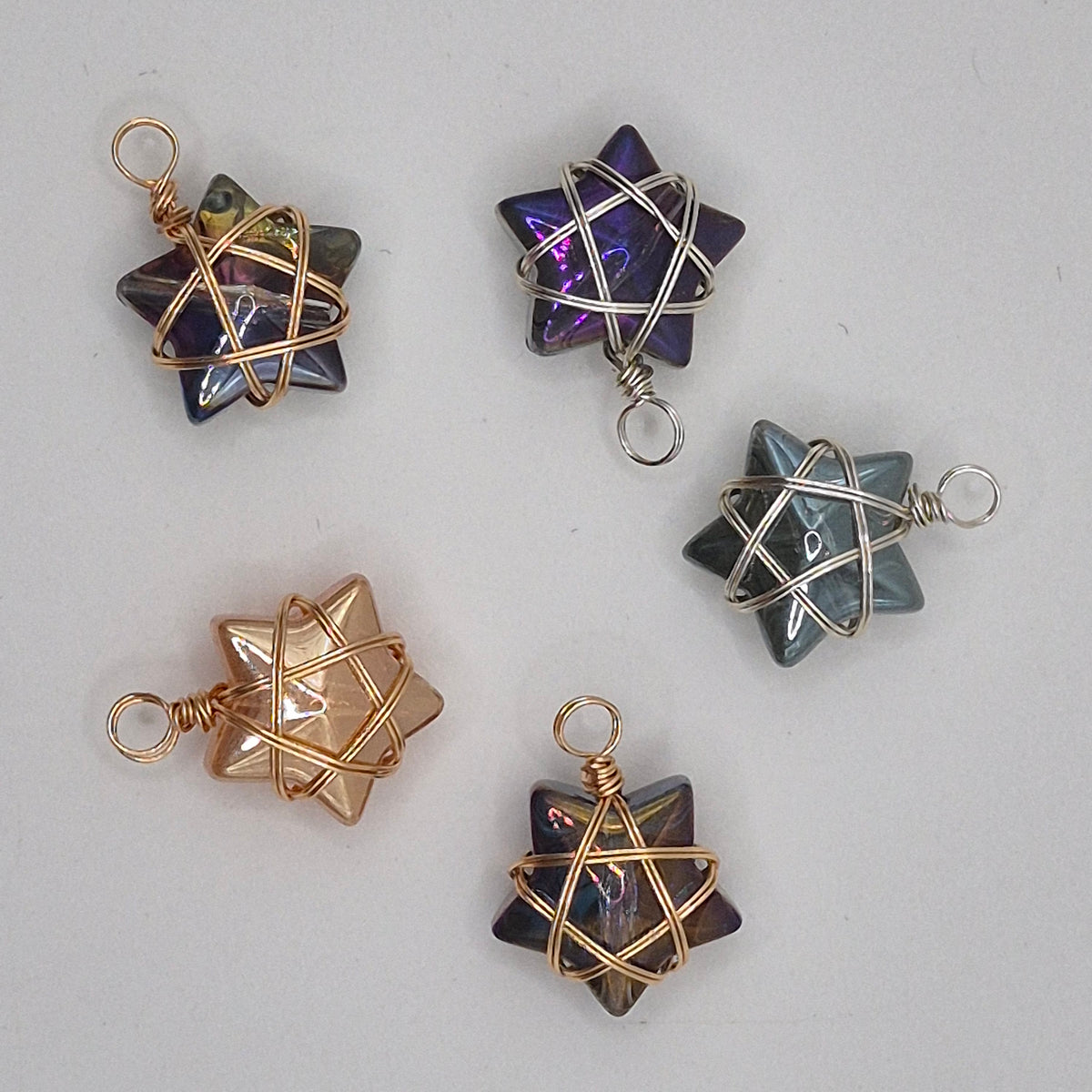 Wire Wrapped Star Charm - Set of 4